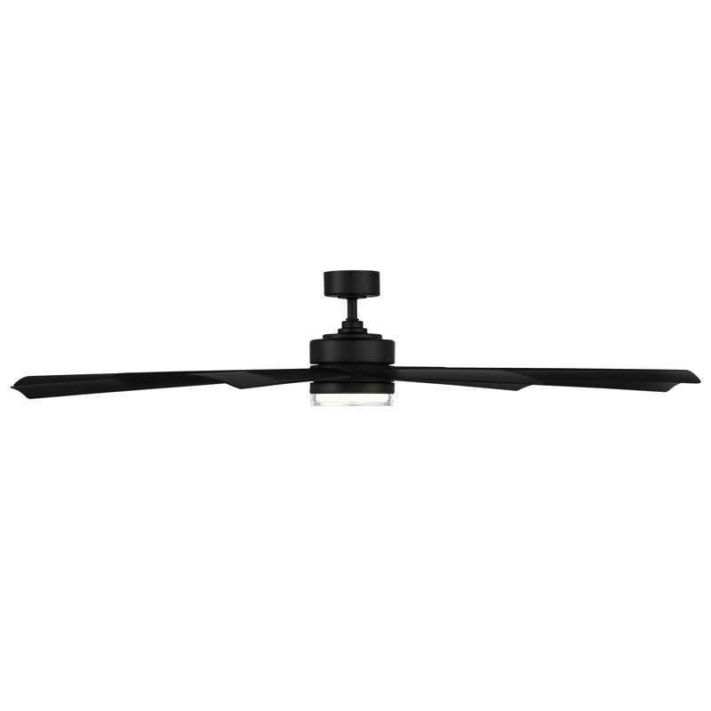 Wynd XL 72" Matte Black Smart Ceiling Fan with LED Light and Remote