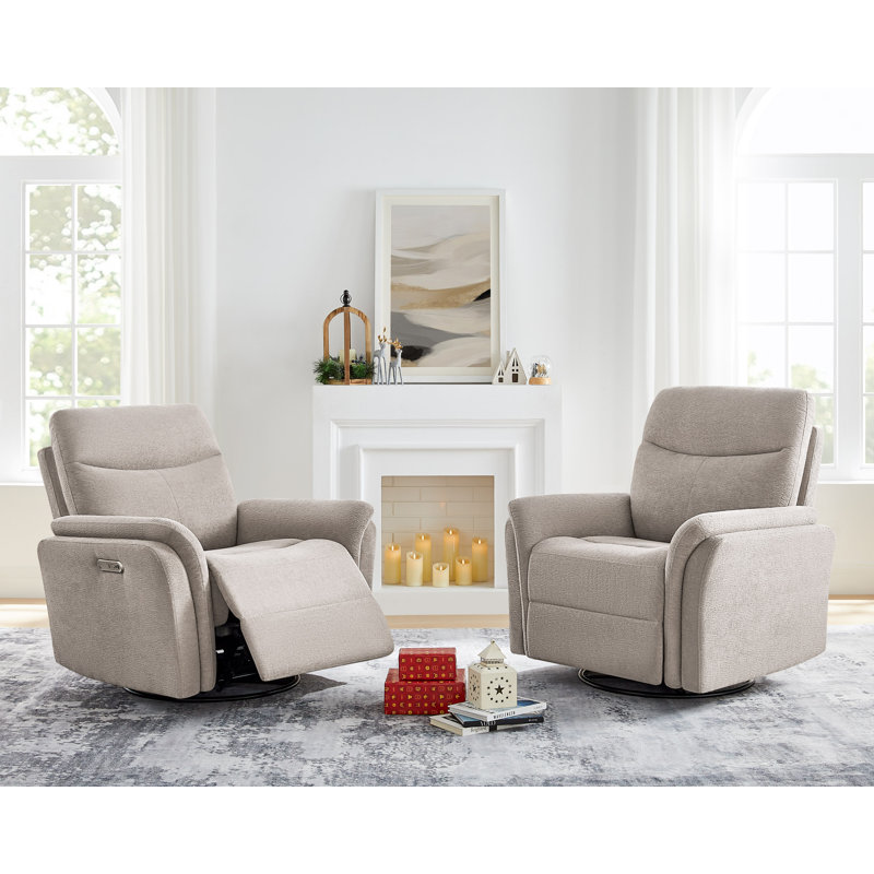 Fauteuil inclinable électrique pivotant pivotant 37 po 3 en 1, ensemble de 2, Chameau