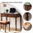 39.37"Brown Retro Rectangle Solid Wood Writing Desk,2-drawer-1070123906