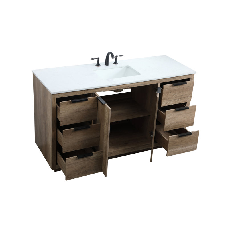 Ensemble de meuble-lavabo simple 60 po Broadlands, Chêne naturel