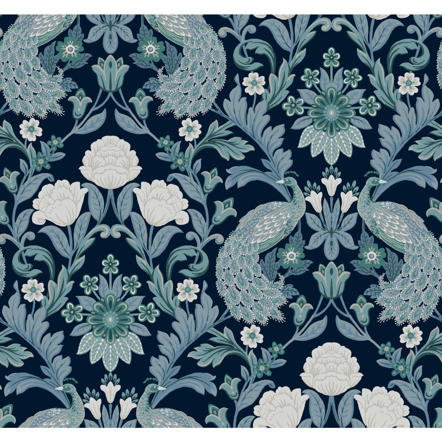 Harmony Floral Wallpaper, Navy