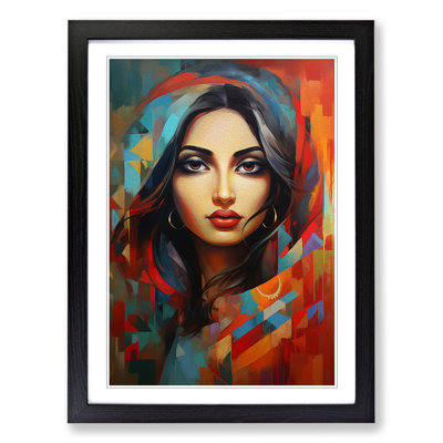 Indian Woman Expressionism - Framed Print