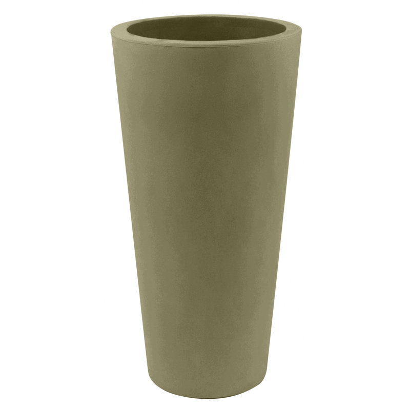 Cono High Resin Cone Pot Planter, 39.25" H x 13.75" W x 13.75" D, Black