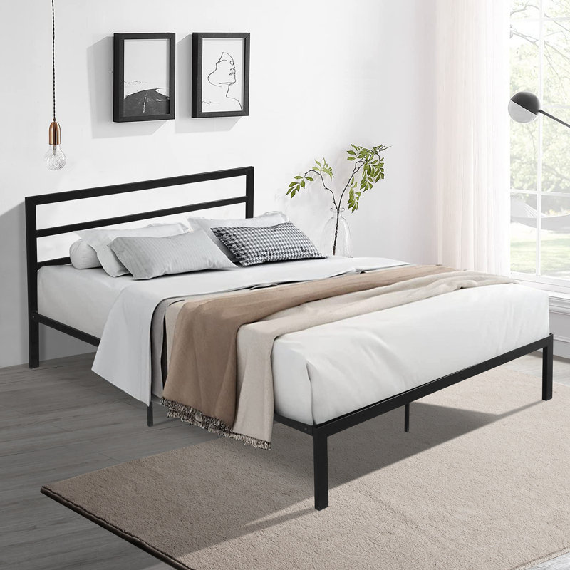Caprial Metal Platform Bed, Black