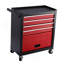 Boîte à outils roulante à quatre tiroirs, chariot à outils avec 4 roues et tiroirs, armoire de rangement mobile amovible de grande capacité pour les ateliers, les garages, les salles d'entretien et les mécaniciens