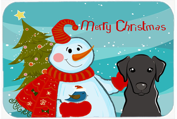 Planche à découper en verre labrador caroline Snowman Buddies, Noir