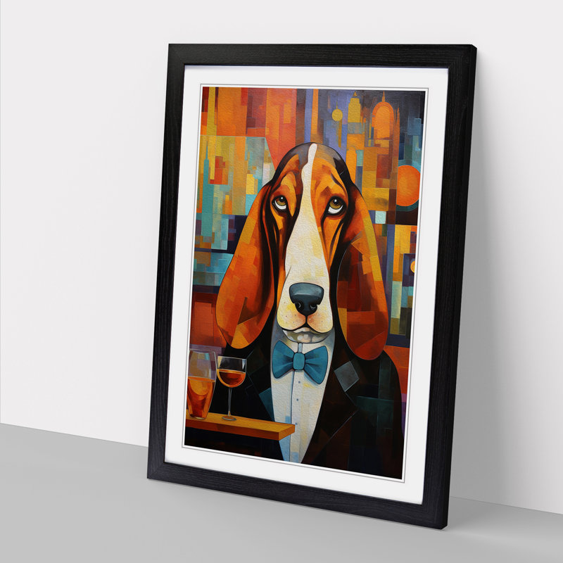 Single Picture Frame Print on Wood, 64cm H x 46cm W, Black Framed