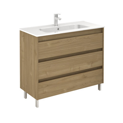 Mallie 40 " W Freestanding Standard Free Standing 1 Single Vanity Bathroom Vanity With Ceramic Top