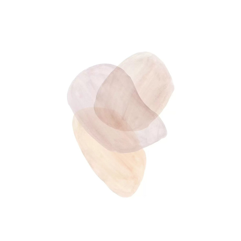 Soft Pastel Tone Abstract Shapes 1 Piece Painting on Canvas, 45.72cm H x 30.48cm W x 1.91cm D, Wrapped Canvas