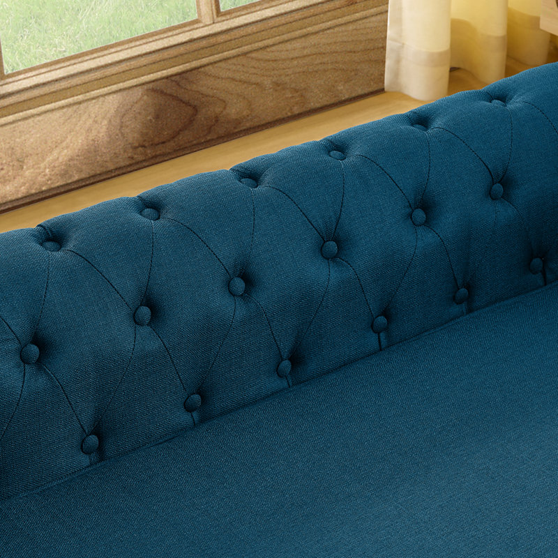 Elegant Rectangular Pet Bed For Big And Oversized Dogs, Durable Elevated Dog Sofa Bed, Comfortable Dog Sofa, Modern And Fashionable Linen Fabric Dog Sofa-DARK BLUE