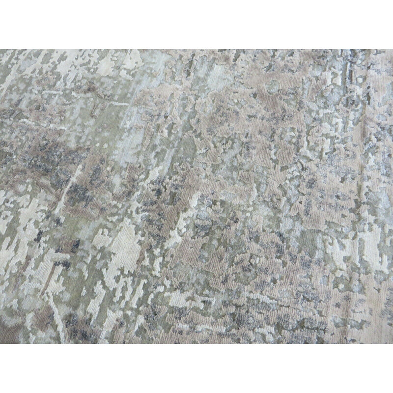 Tapis de zone noué la 7 pi 11 po x 10 pi 3 po one-of-kind à la main
