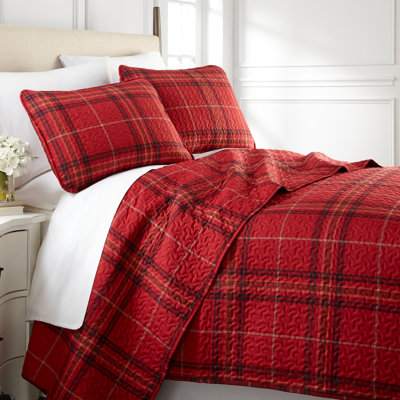 Vilano Microfibre Plaid Quilt Set