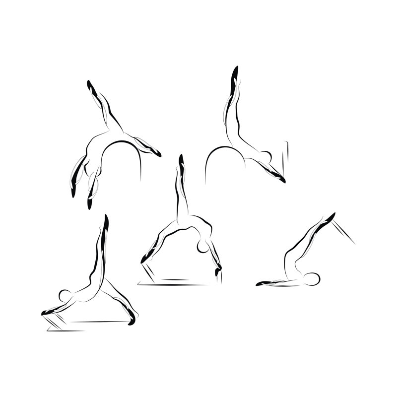 Pilates Poses by Undefined Undefined - Wrapped Canvas Print, 30cm H x 30cm W x 3.8cm D