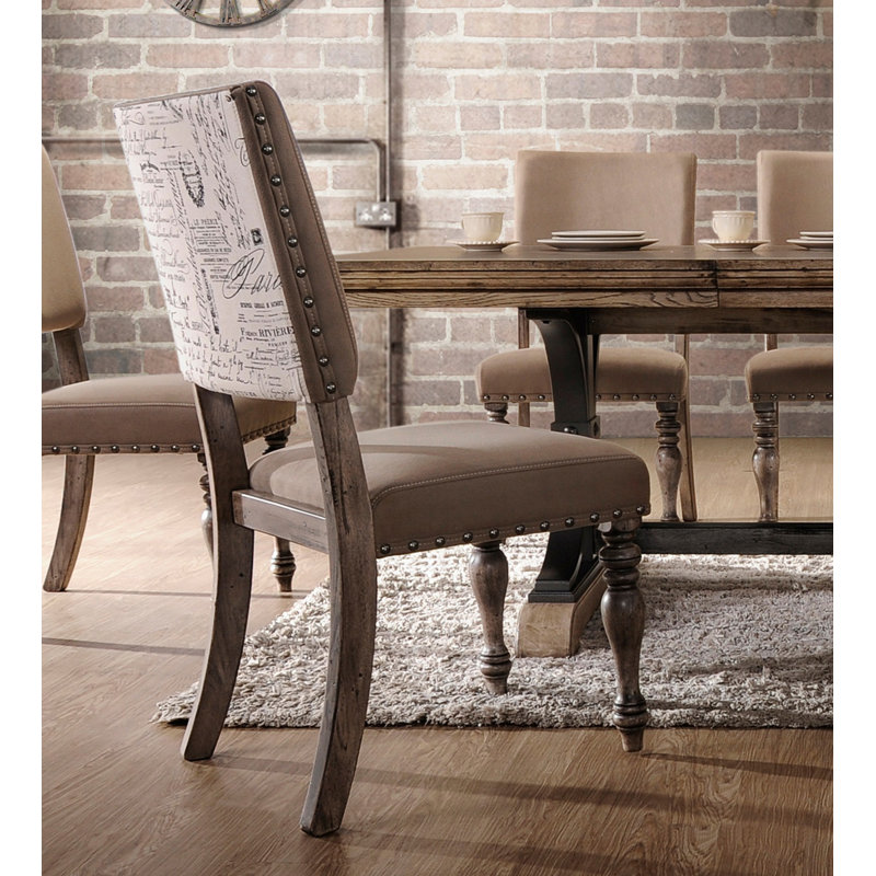 Ensemble de 2 chaises de salle à manger avec têtes de clou et chaises d'appoint