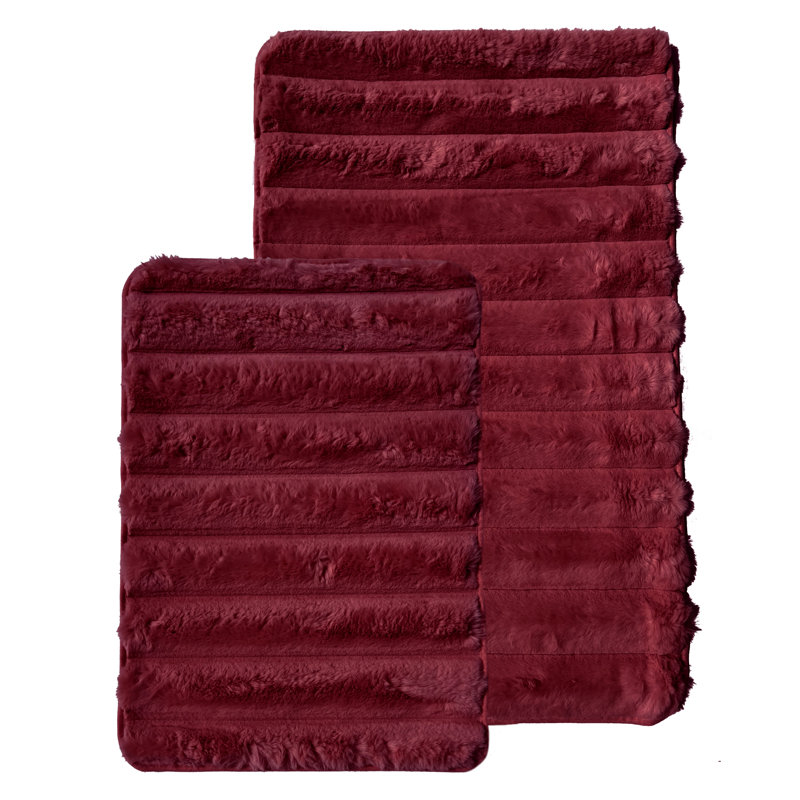 Ensemble de tapis de salle de bain 2 pièces, Bourgogne