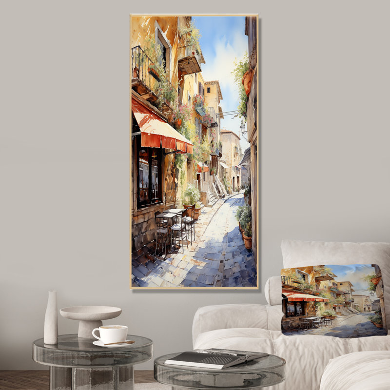 "Italian Village Essence 2", Cadre flottant brun, 40" H x 30" W