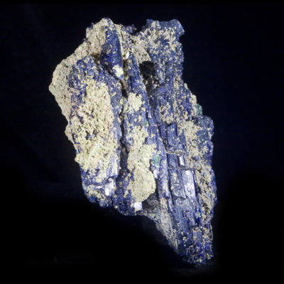 Azurite avec bayldonite et malachite - Mine de Tsumeb, Namibie