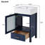 Meuble-lavabo de 20 pouces avec lavabo en céramique et beaucoup de rangement - idéal pour les petites salles de bain-106463523
