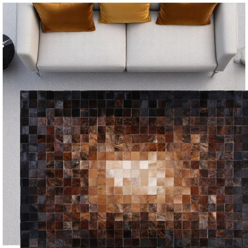 Tapis à motif de peau de vache de grande superficie, 7,83 po x 10 pi, Rectangle 7 pi 10 po x 10 pi