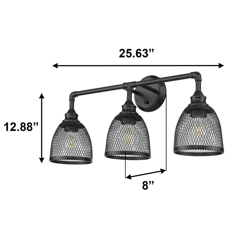 Hallan Dimmable Vanity Light, Black, 3