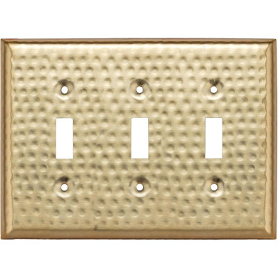 Hand Hammered 3-Gang Toggle Light Switch Wall Plate