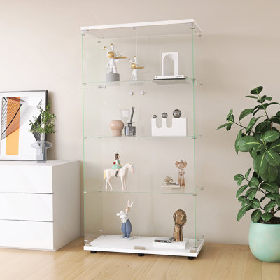 Vitrine à deux portes avec 4 tablettes vitrées et porte