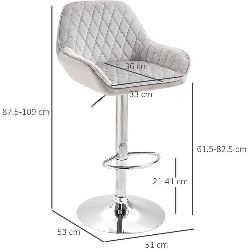 Demetirus Swivel Upholstered Adjustable Height Counter Stool with Metal Frame