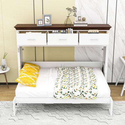Twin Murphy Bed with Storage Shelves