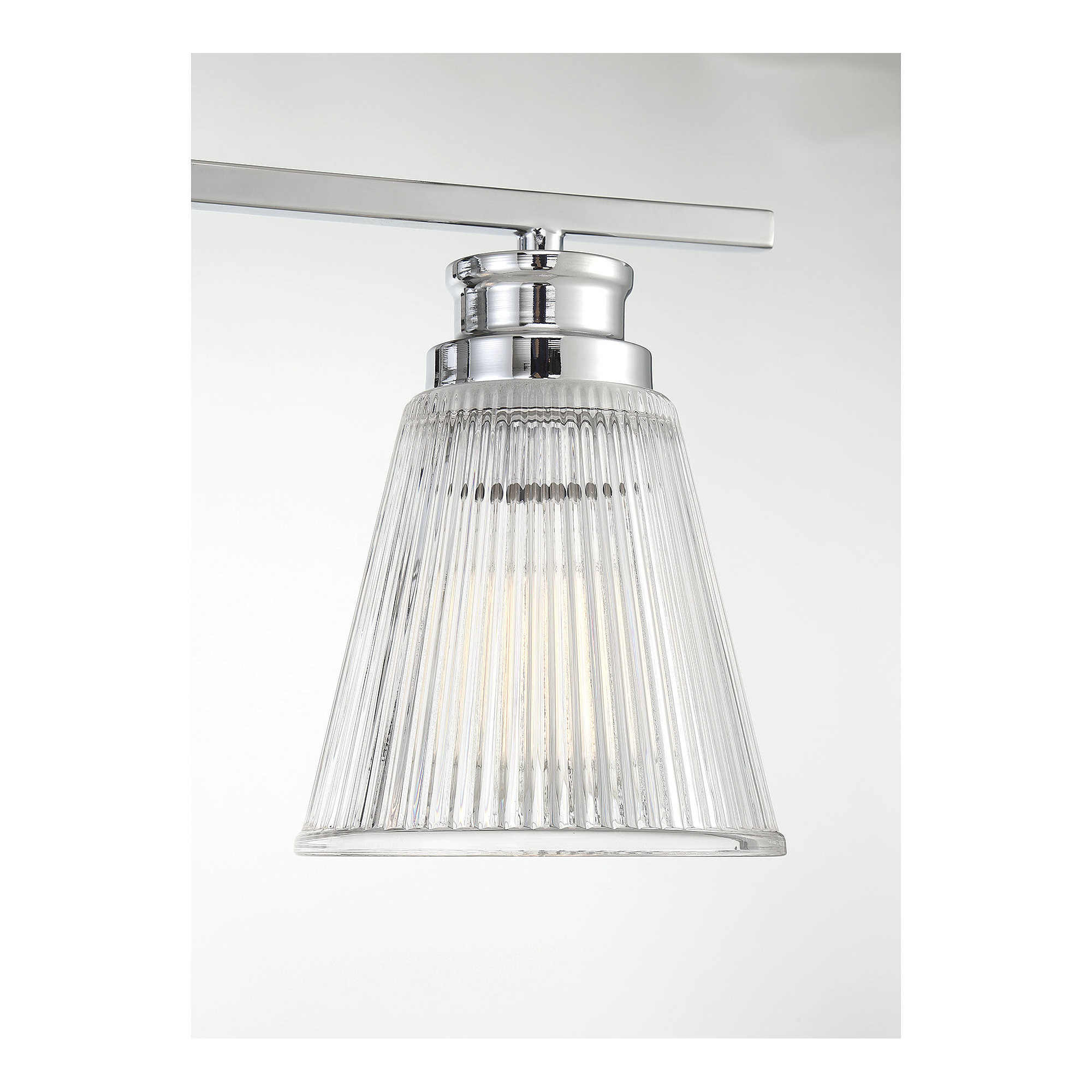 Orsina 2 Light Ribbed Dimmable Vanity Light, Chrome