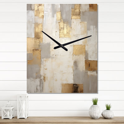 Beige & Gold Minimalism Modern Scandinavian Zen Art - Modern Scandinavian Wall Clock