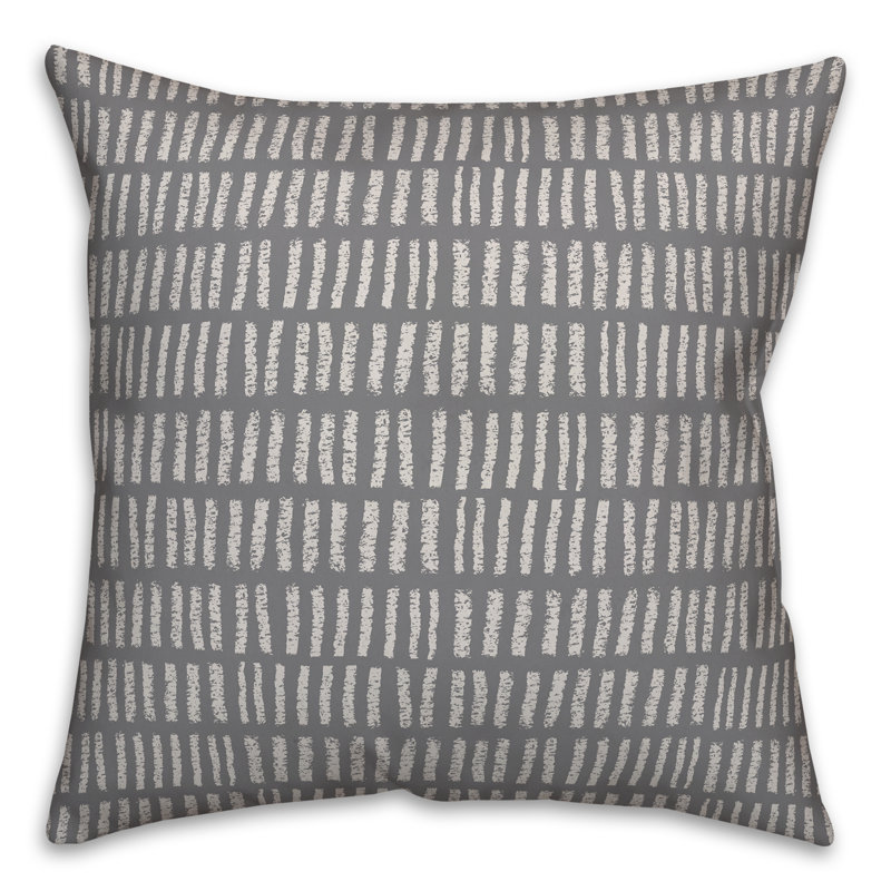Geometric Throw Pillow, 16" x 16", Gray