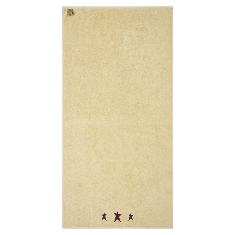 Timeless Linens Prim Stars Bath Towel Set of 2 27x54, Red/Cream
