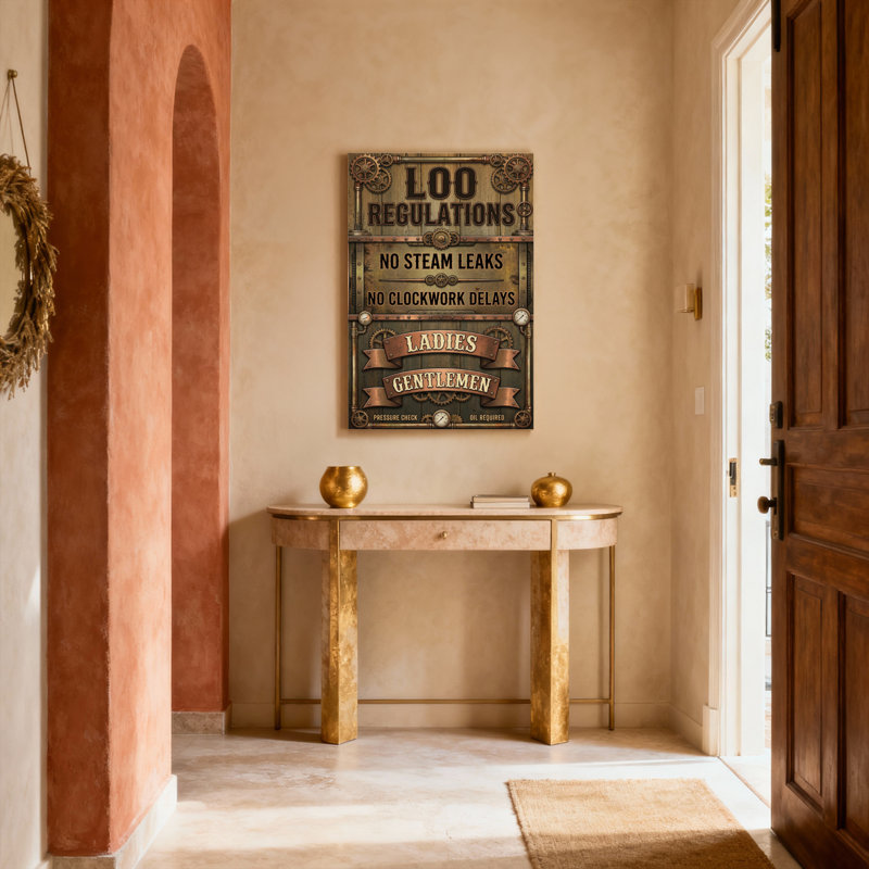 Impression sur toile tendue Steampunk Loo, H 24 po x l 16 po