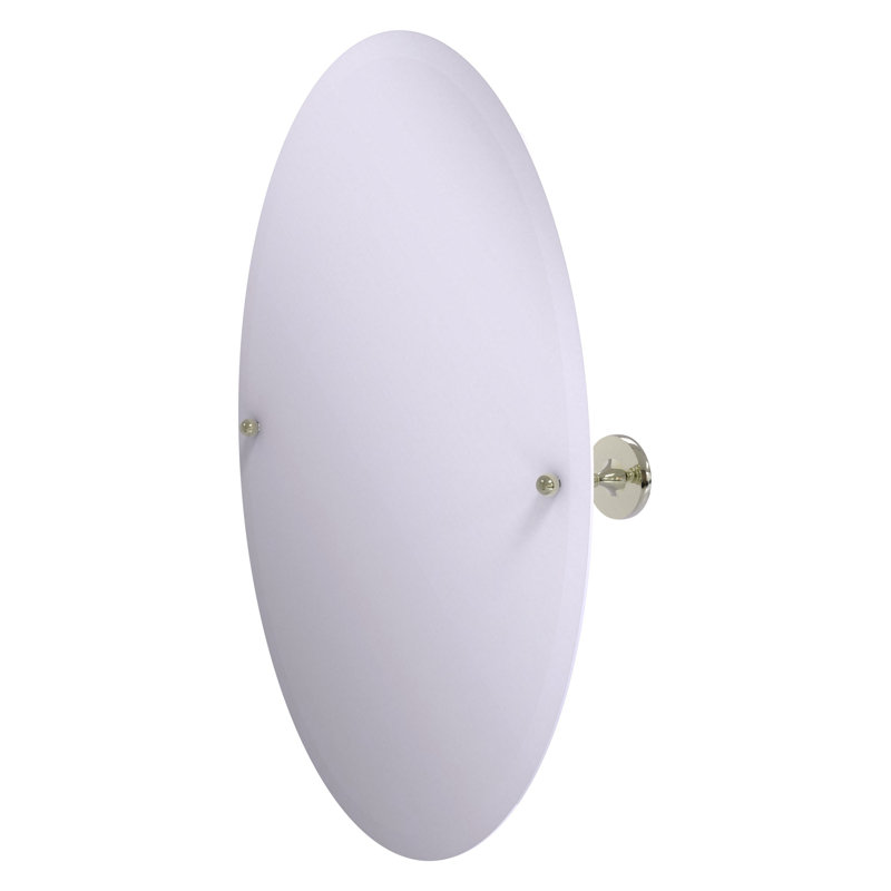 Gober Metal Wall Mirror, Polished Nickel, 28.5 H x21 W x 3.6 D