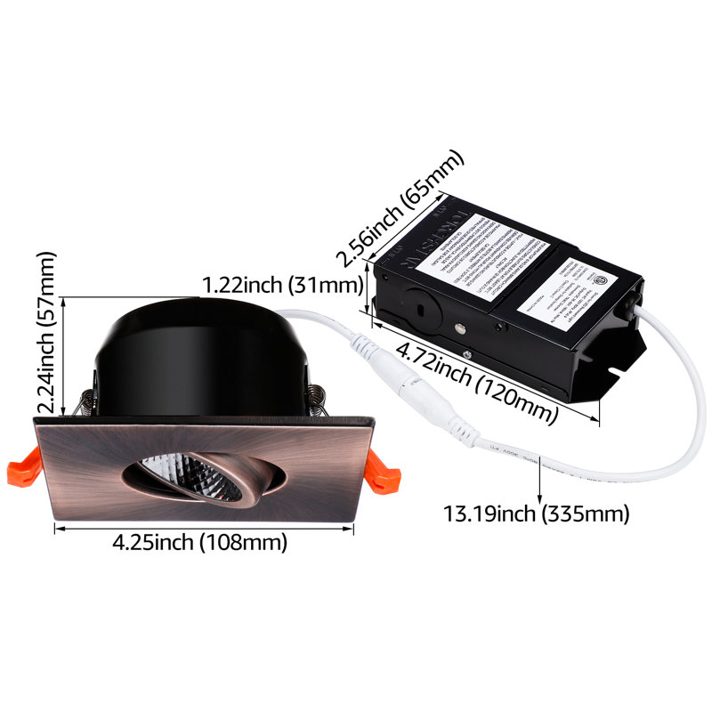 Lumière encastrée à DEL 3 pouces à intensité variable avec J-Box 7W (50W Équiv.) Blanc froid 4000K