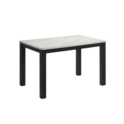 1Pc  Faux Marble  Finish Rectangular Dining Table Wooden Dining Room Furniture (Table Only)