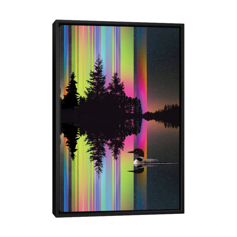 Lake Lights, H 26 po x l 18 po, Cadre flottant noir