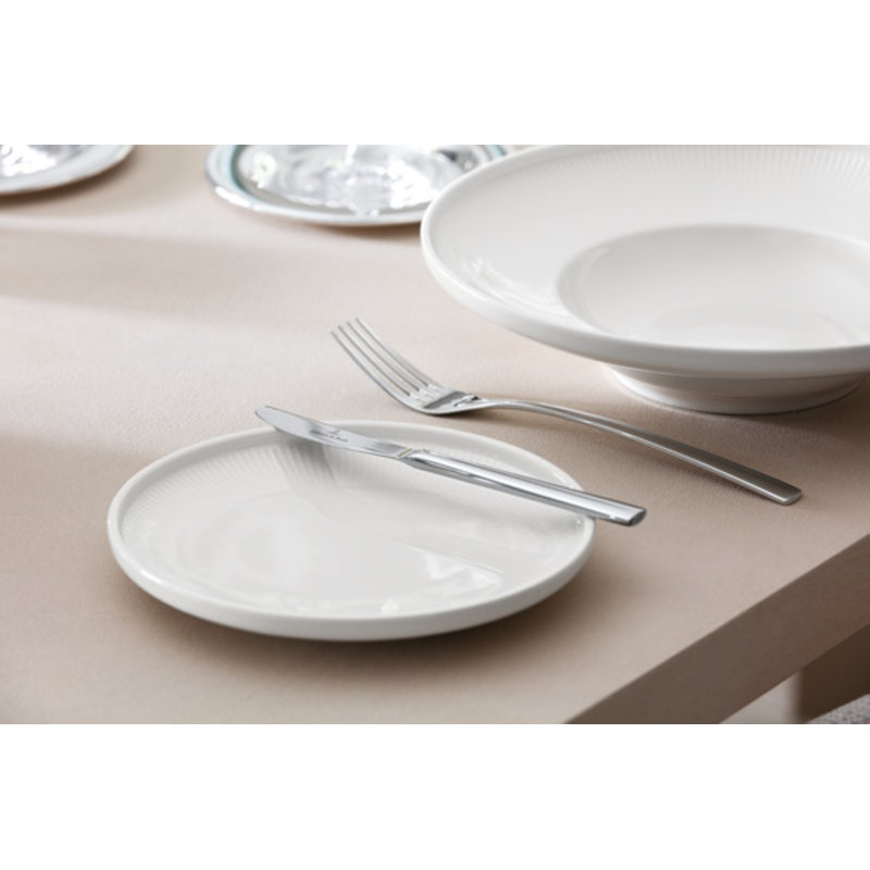 Villeroy & Boch Afina Wide Rimmed Soup Bowl, Premium Porcelain, Made in Germany, Dishwasher and Microwave Safe, 11.5 x 11.5 x 2.25 in, Stackable, White