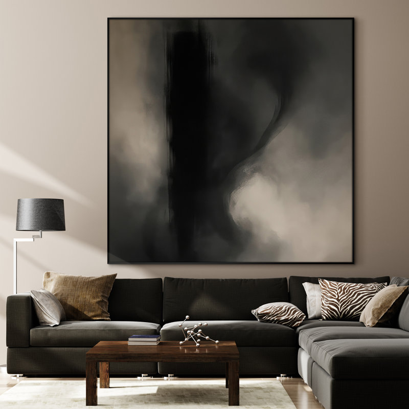 Très grand art mural, reproduction d'art sur toile - art abstrait moderne et net, H 36 po x l 36 po