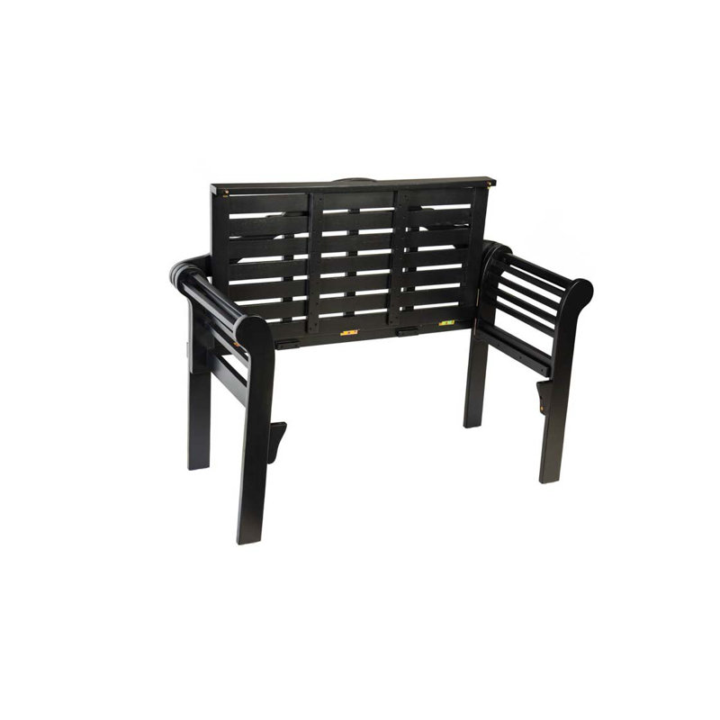 Banc de jardin en bois d'eucalyptus Lutyens, Noir
