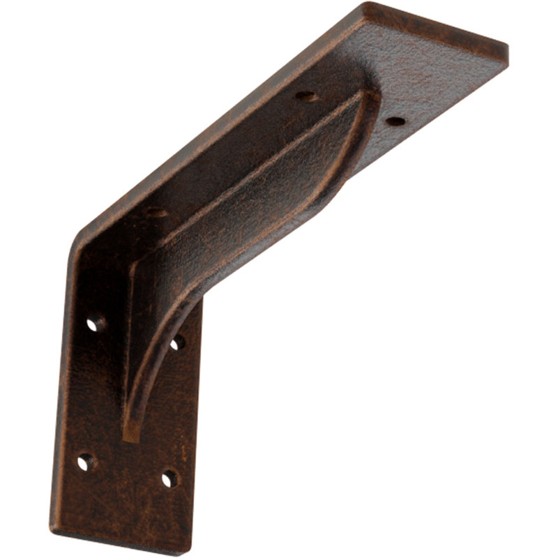 Support en acier Embrey, H 4,25 po x l 2 po x P 8 po, Cuivre antique