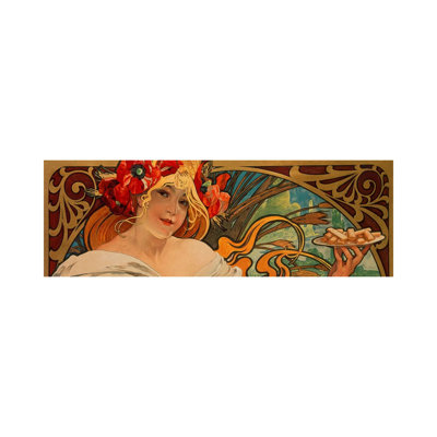 Biscuits Lefevre Utile by Alphonse Mucha - Wrapped Canvas Panoramic Print