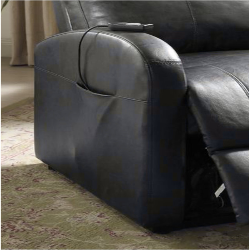 Fauteuil inclinable électrique en cuir synthétique Ricardo, Noir