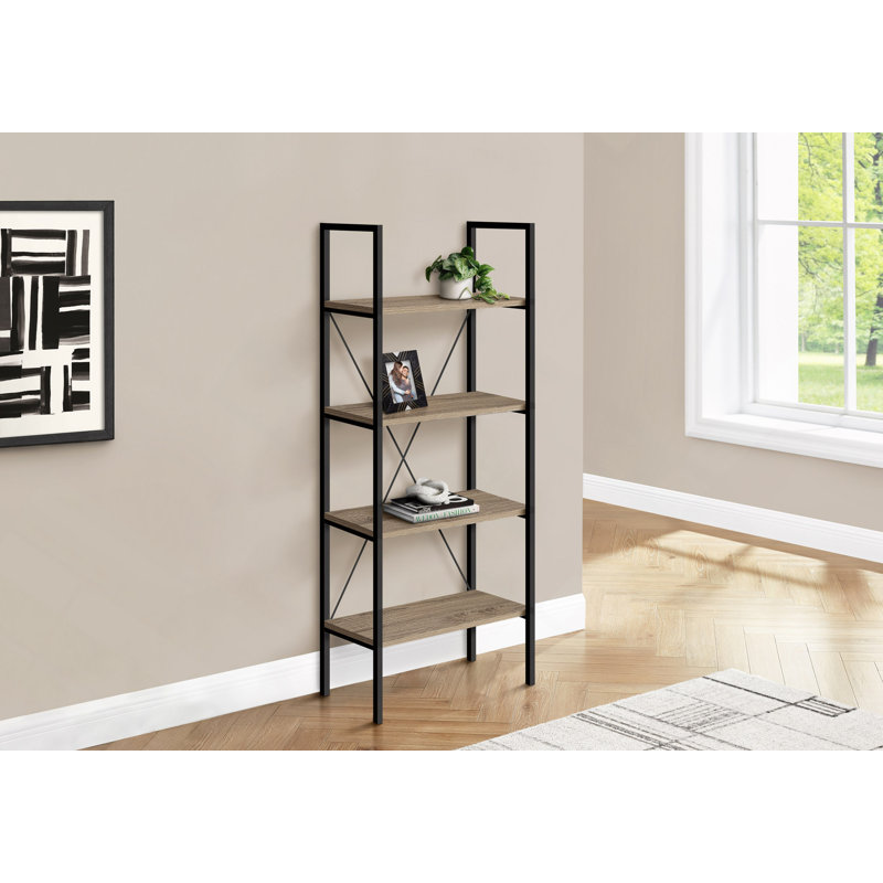 Bibliothèque, bibliothèque, 4 niveaux, 48 po, bureau, métal stratifié pour chambre à coucher, Taupe