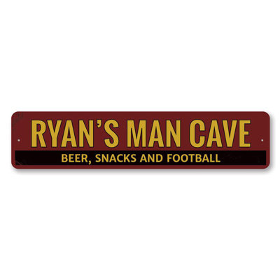 Beer Snacks & Football Aluminum Sign