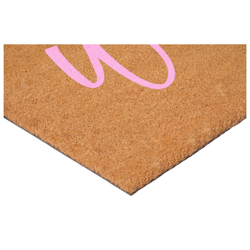 Cursive Welcome Doormat, 17" W x 29" L, Pink
