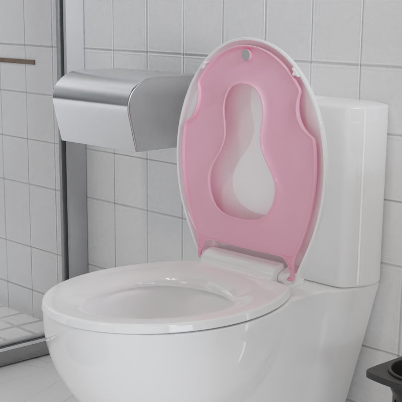 Toilet Seat Round,Toilet Seat With Toddler Seat Built In, Potty Training Toilet Seat Round Fits Both Adult And Child, Pink
