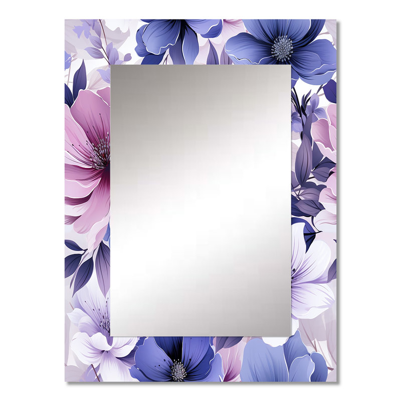 Whittingham - Floral Decorative Mirror On Metal, 32 po x 24 po