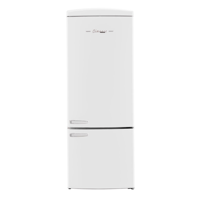 Réfrigérateur à congélateur inférieur sans givre 28 po Classic Retro 28,7 pi³ en été, Energy Star, Blanc