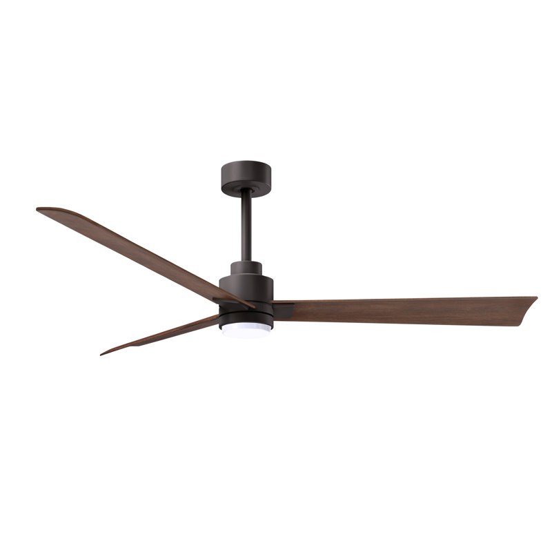Alessandra Ceiling Fan, Walnut, Textured Bronze, 56"